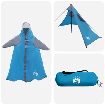 2-in-1 Rain Poncho with Hood 262 x 126 x 130 cm Blue
