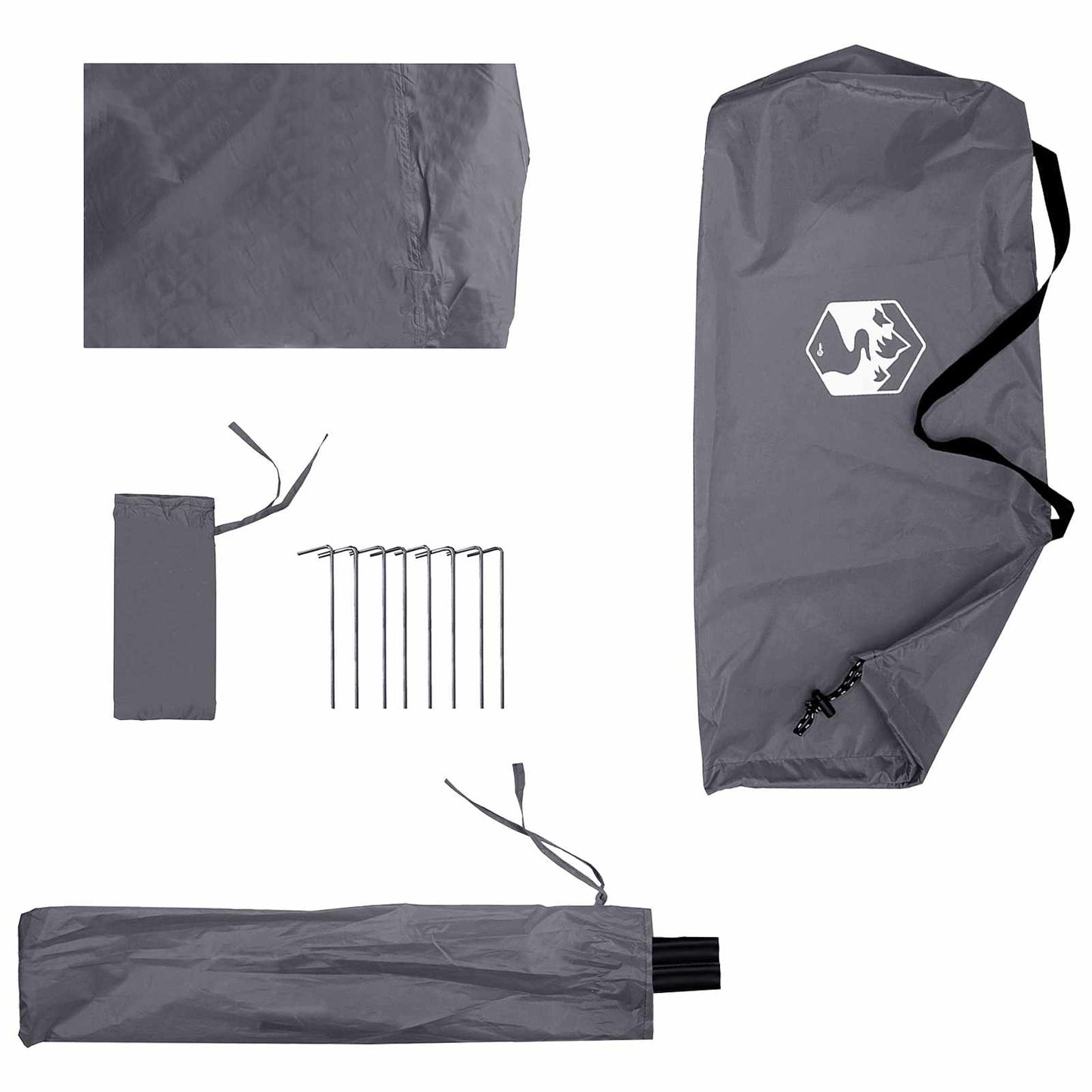 2-in-1 Rain Poncho with Hood Grey and Orange 262 x 126 x 130 cm