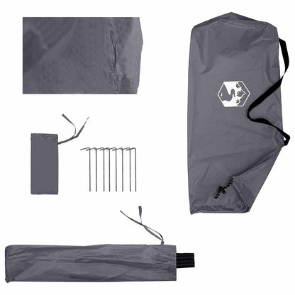 2-in-1 Rain Poncho with Hood Grey and Orange 262 x 126 x 130 cm