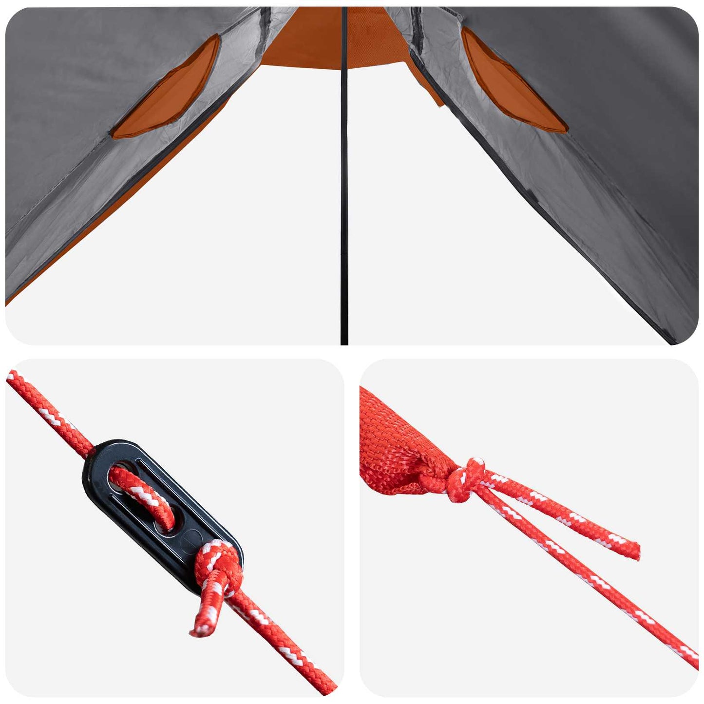 2-in-1 Rain Poncho with Hood Grey and Orange 262 x 126 x 130 cm