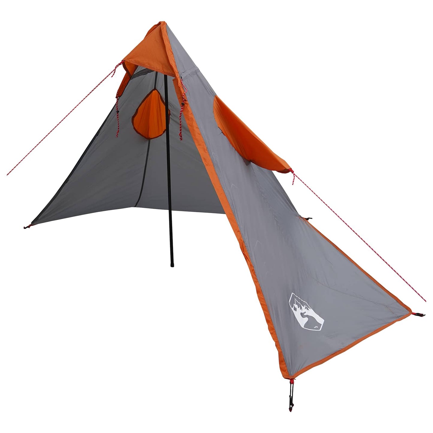 2-in-1 Rain Poncho with Hood Grey and Orange 262 x 126 x 130 cm