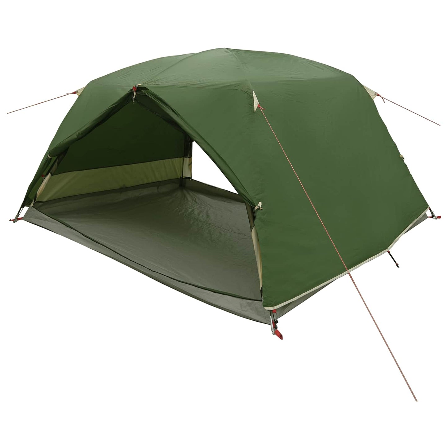 Backpacking Tent 4-Person Green 185T Polyester with PU Coating