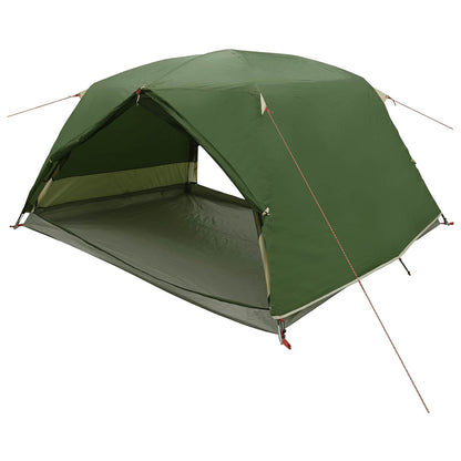 Backpacking Tent 4-Person Green 185T Polyester with PU Coating