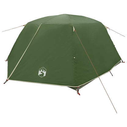 Backpacking Tent 4-Person Green 185T Polyester with PU Coating