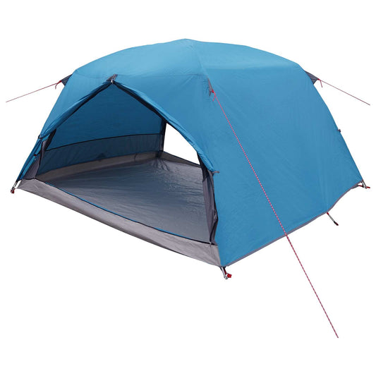 Backpacking Tent 4-Person Blue 185T Polyester with PU Coating