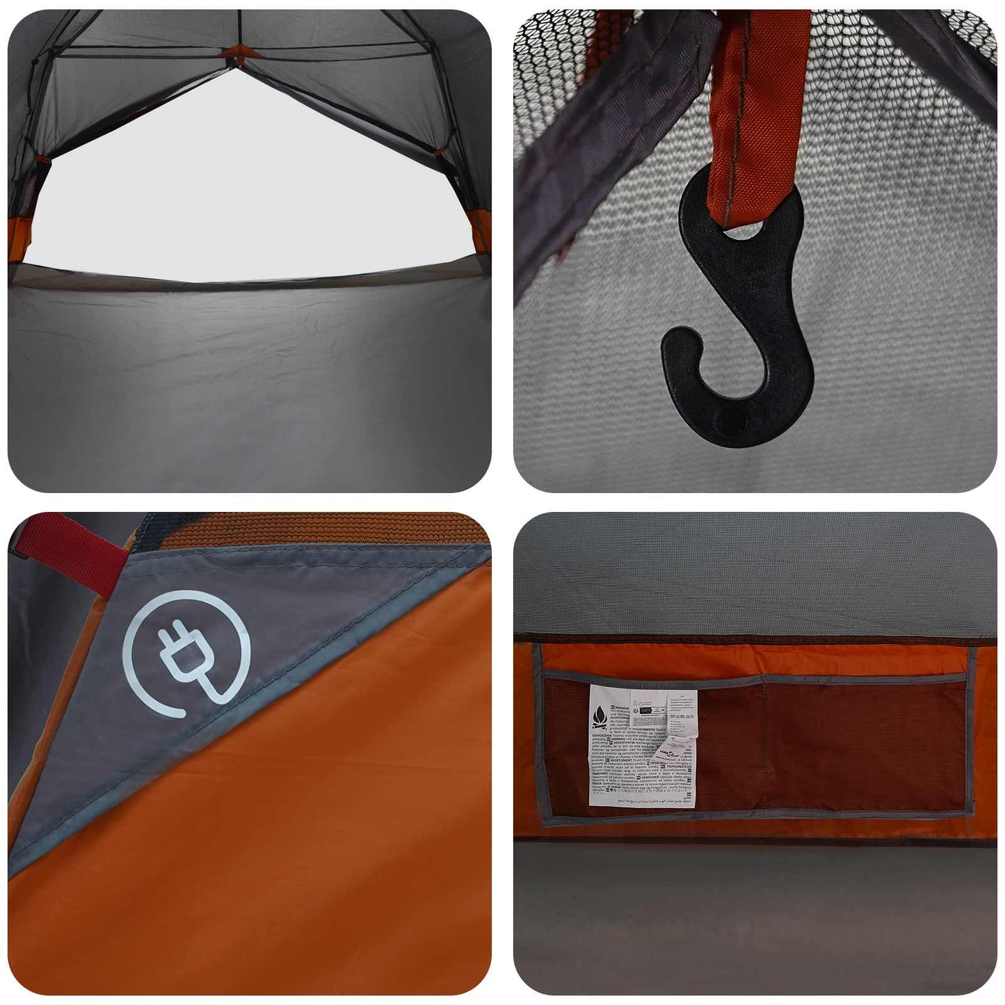 Backpacking Tent 4-Person Grey and Orange