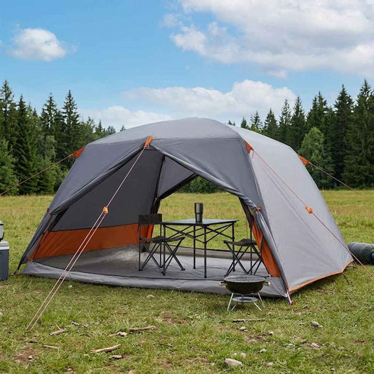 Backpacking Tent 4-Person Grey and Orange