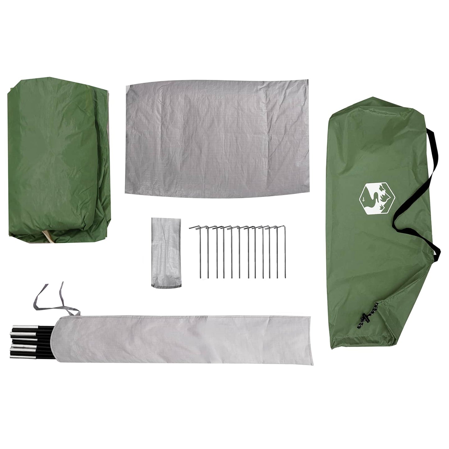 Backpacking Tent 222 x 85 x 125 cm Green