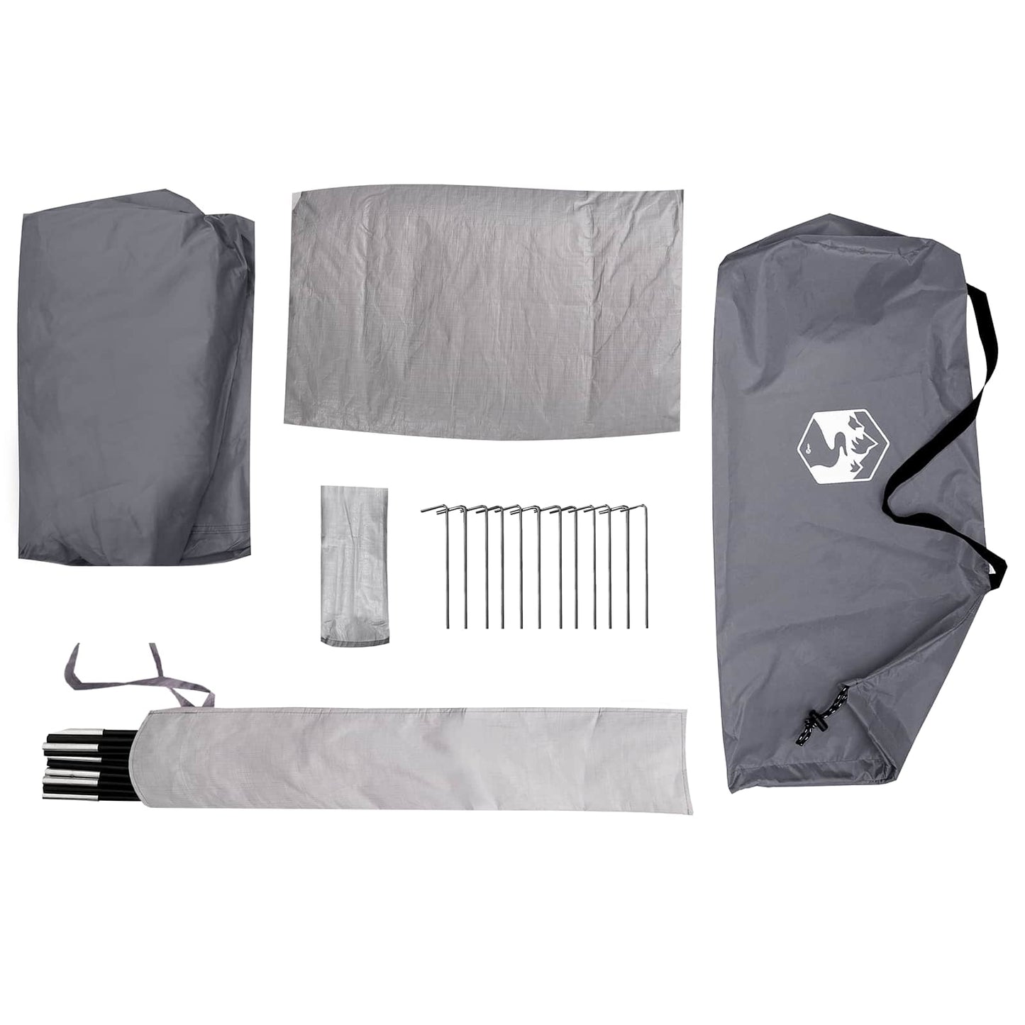 Backpacking Tent 222 x 85 x 125 cm Grey and Orange