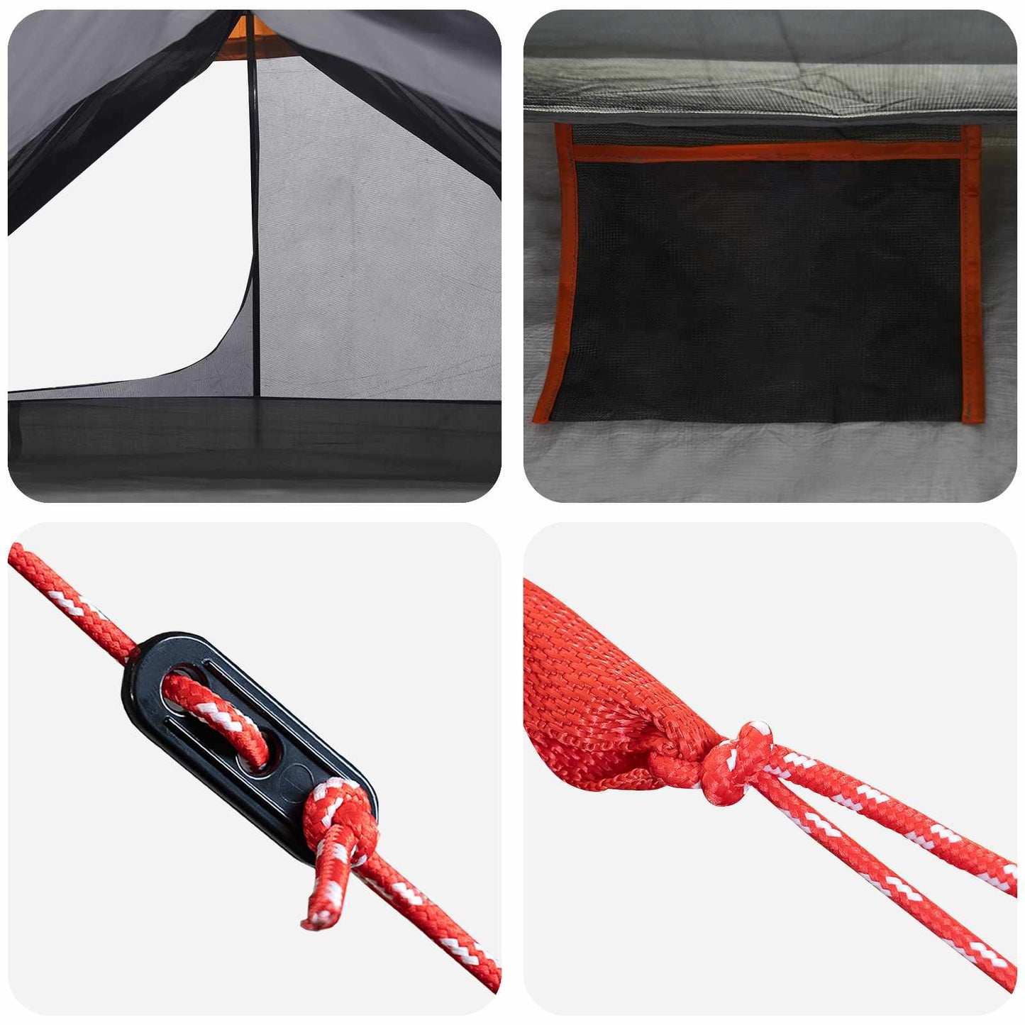 Backpacking Tent 222 x 85 x 125 cm Grey and Orange