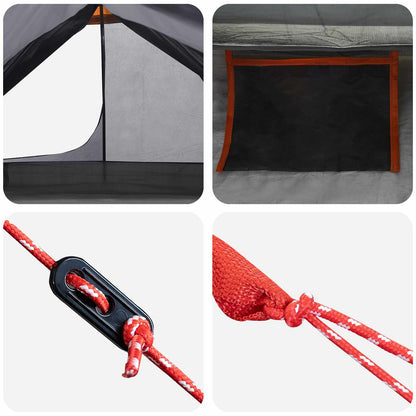 Backpacking Tent 222 x 85 x 125 cm Grey and Orange