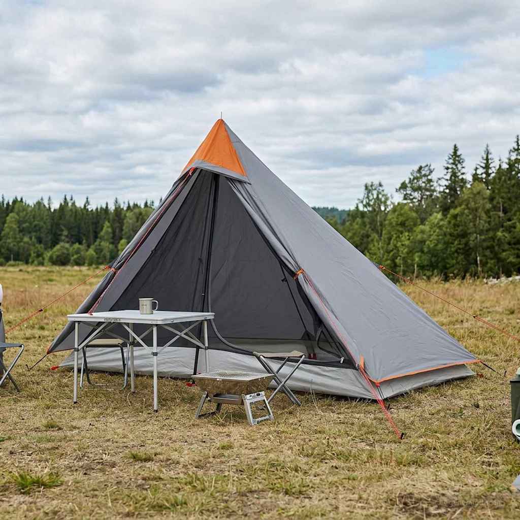 Backpacking Tent 222 x 85 x 125 cm Grey and Orange