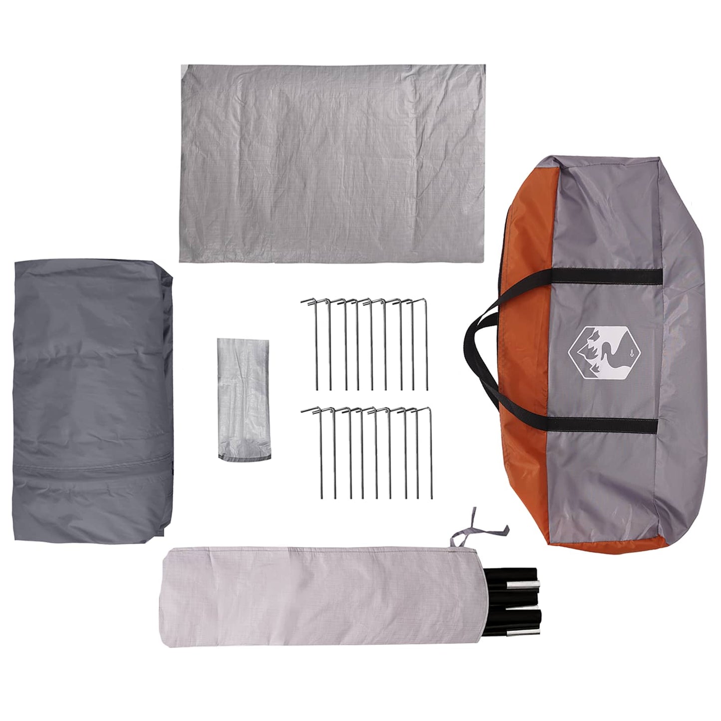 Tunnel Tent Grey and Orange 475 x 220 x 192 cm