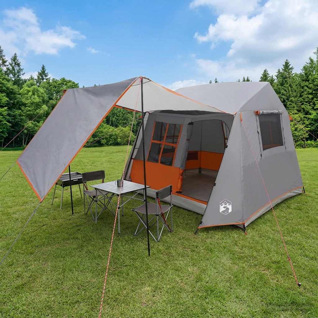 Tunnel Tent 275 x 240 x 200 cm Grey and Orange