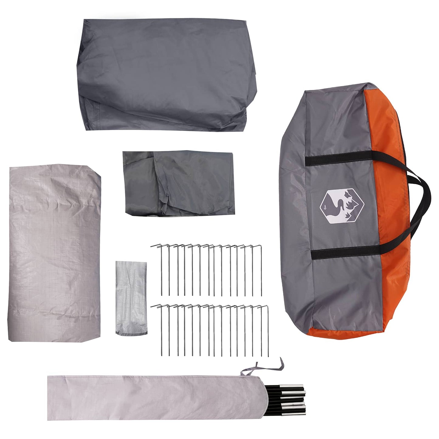 Tunnel Tent Grey and Orange 400 x 278 x 182 cm