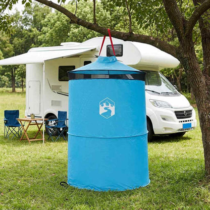 Pop-up Toilet Tent with Hanging Rope 97 x 126 cm Blue