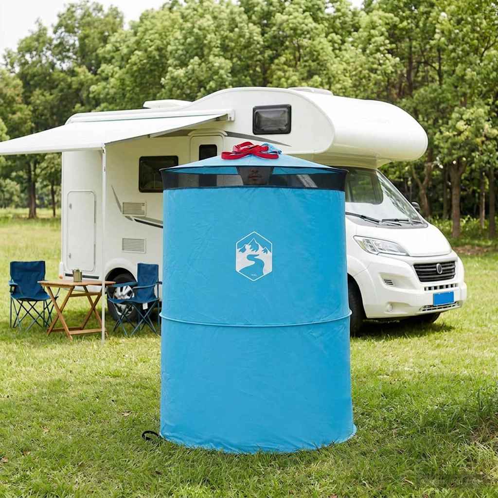 Pop-up Toilet Tent with Hanging Rope 97 x 126 cm Blue