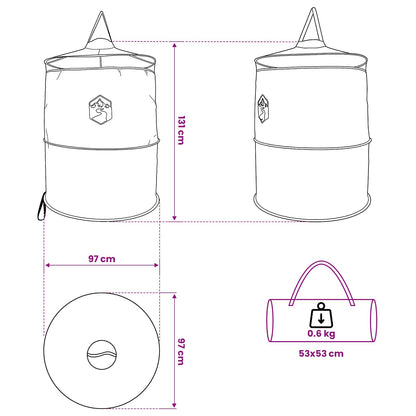 Pop-up Toilet Tent with Hanging Rope 97 x 126 cm Blue