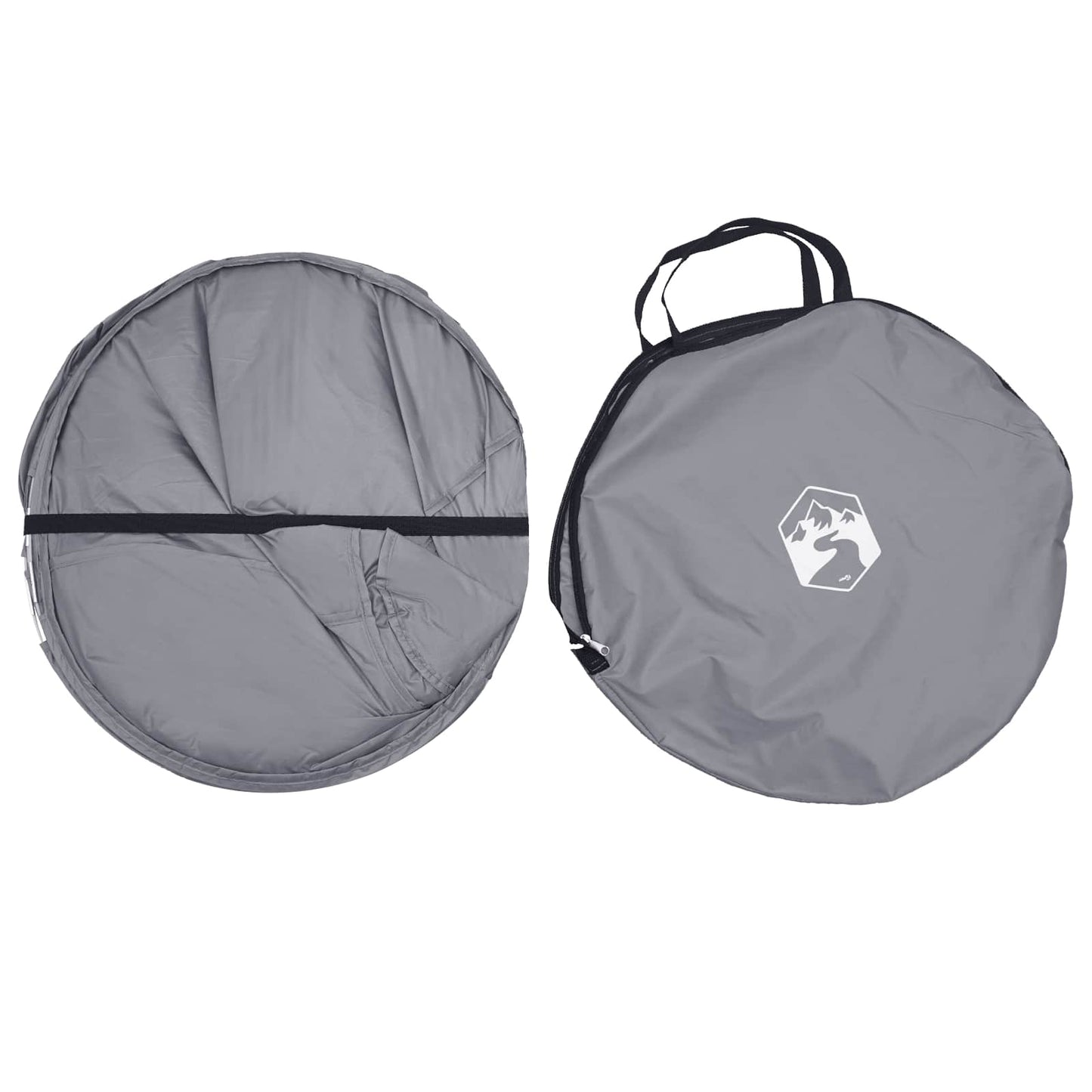Pop-up Toilet Tent with Hanging Rope Grey and Orange