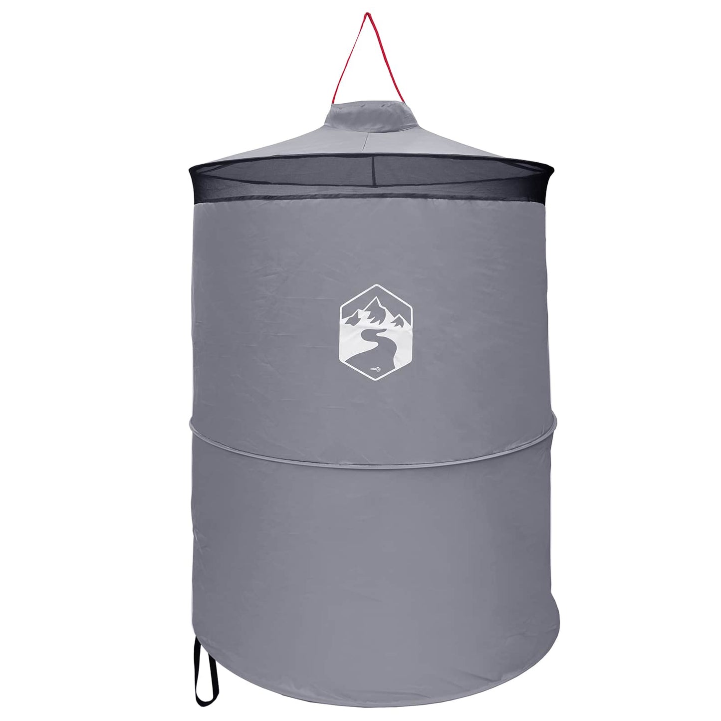 Pop-up Toilet Tent with Hanging Rope Grey and Orange