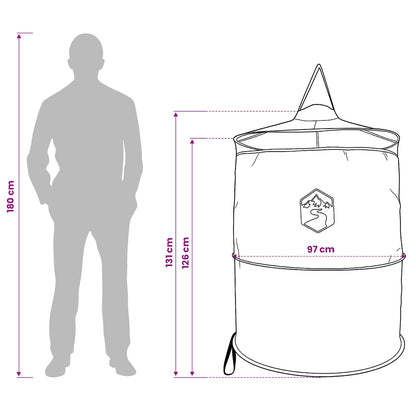 Pop-up Toilet Tent with Hanging Rope Grey and Orange