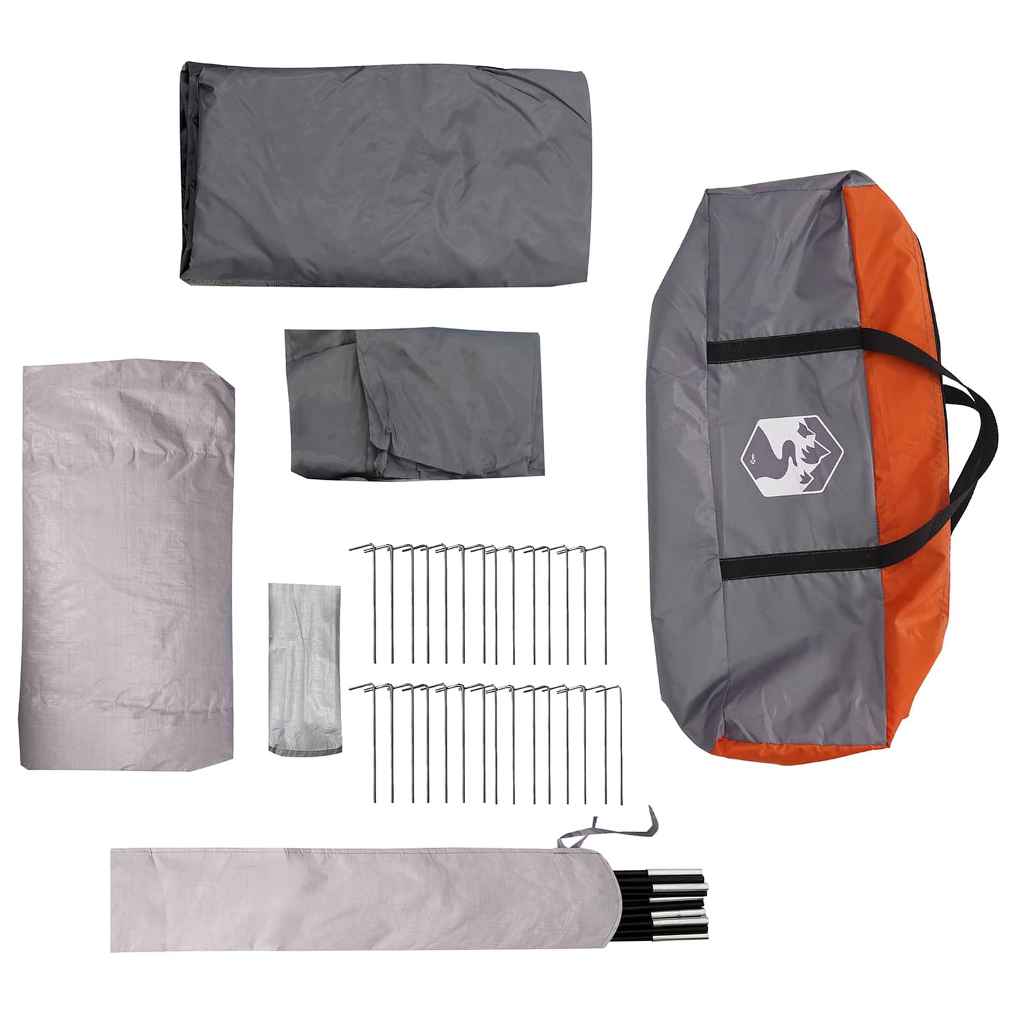 Tunnel Tent 560 x 395 x 212 cm Grey and Orange