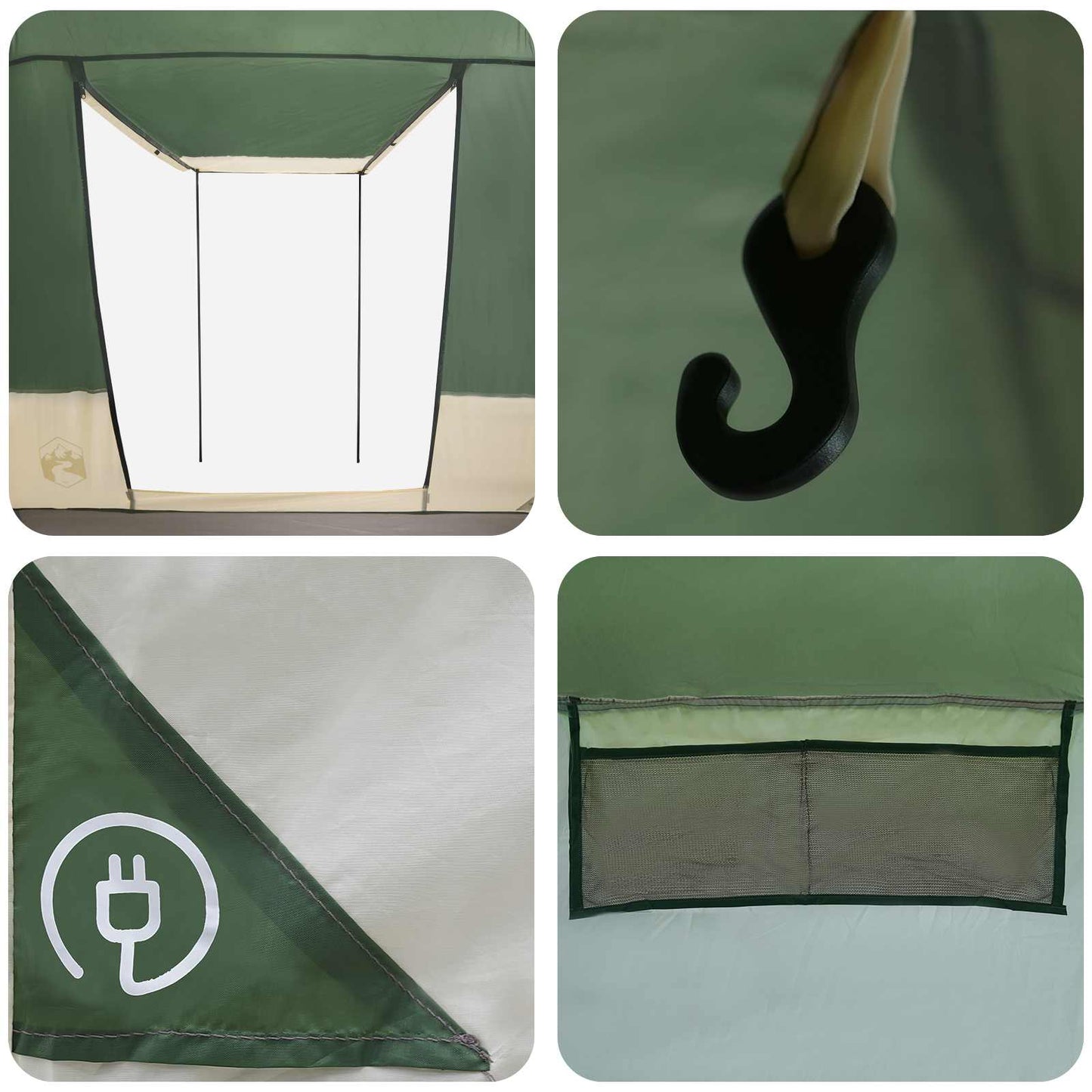 Party Tent 4-Person Green 185T Polyester with PU Coating