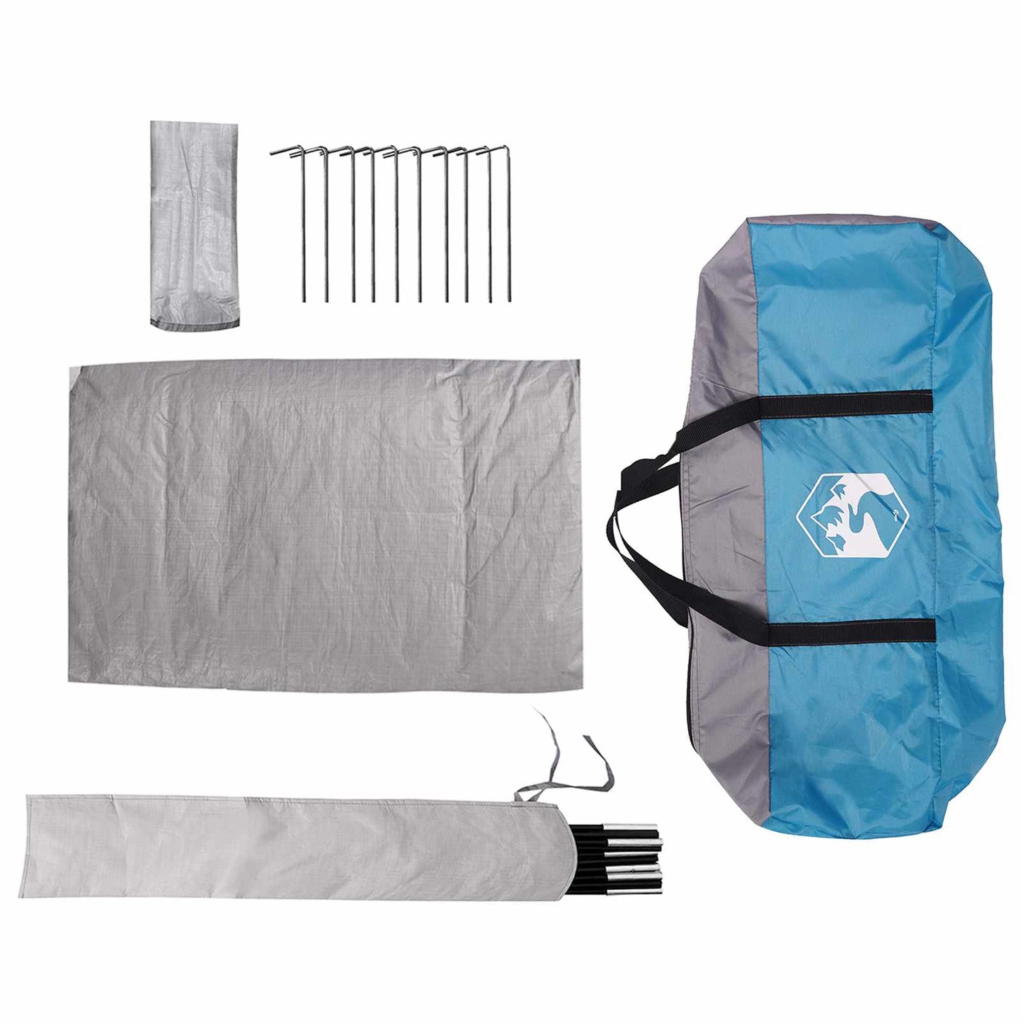 Party Tent 4-Person Blue 185T Polyester with PU Coating