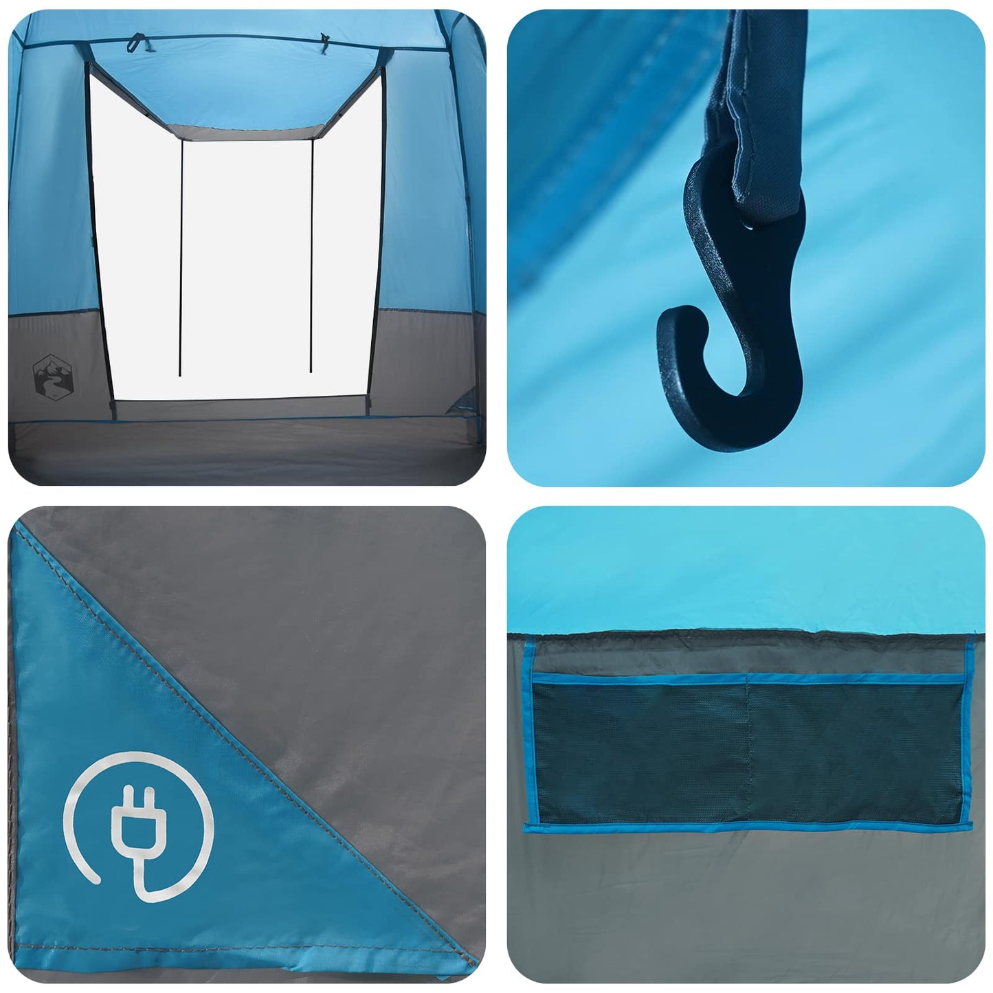 Party Tent 4-Person Blue 185T Polyester with PU Coating