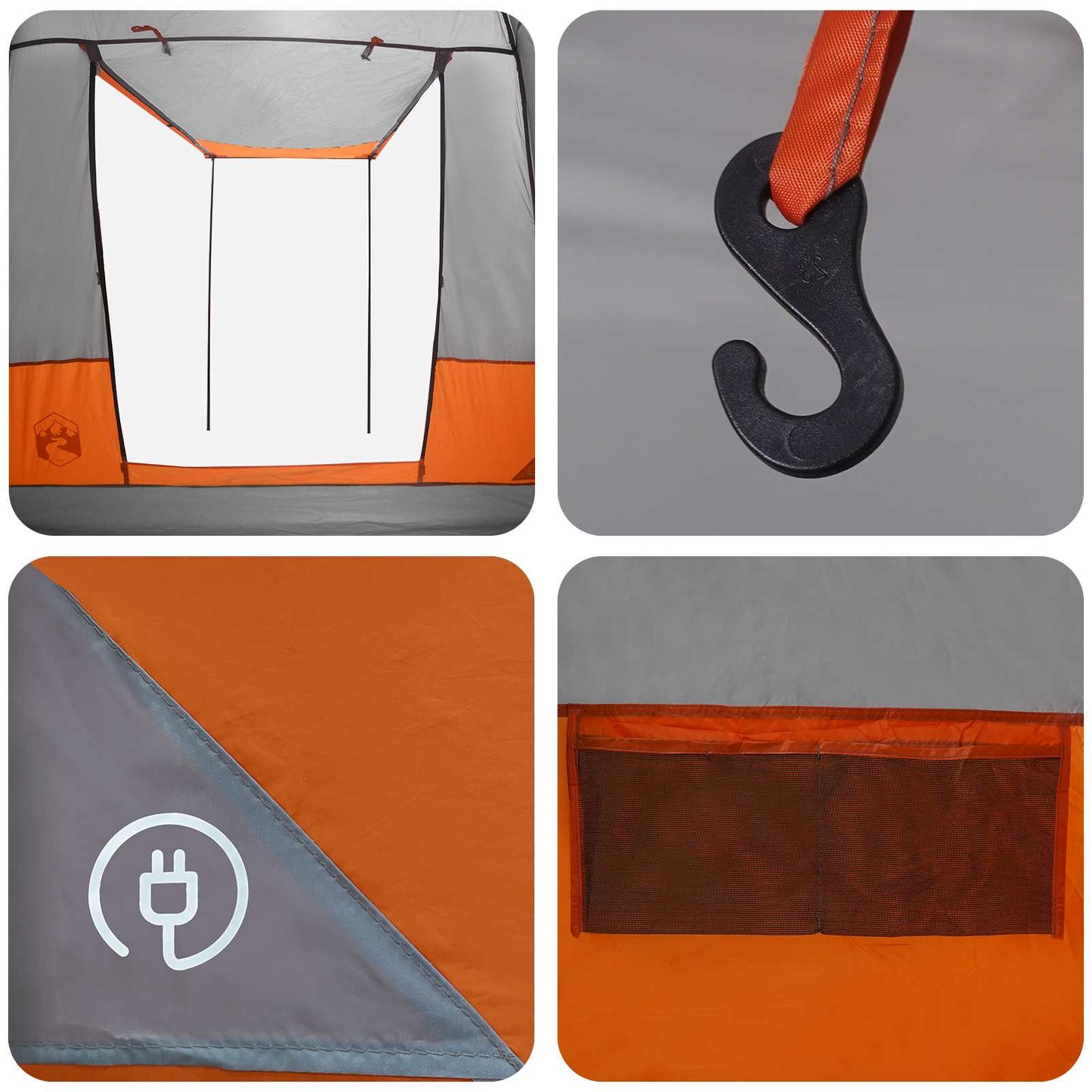 Party Tent 4-Person Grey and Orange