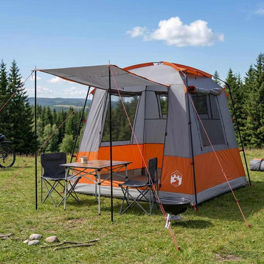 Party Tent 4-Person Grey and Orange