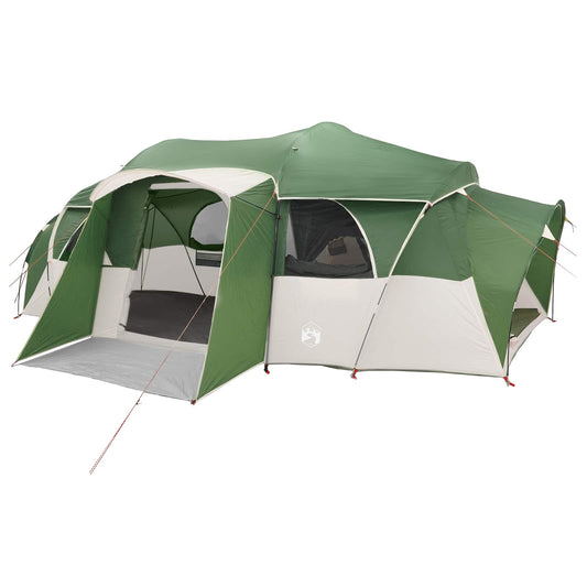 Family Tent with Rainfly Water-resistant 10-Person Green
