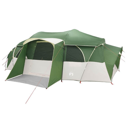 Family Tent with Rainfly Water-resistant tunnel Green 10-Person