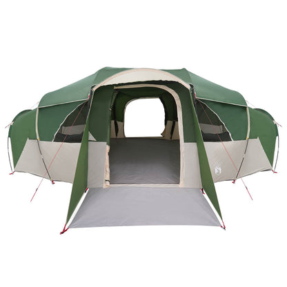 Family Tent with Rainfly Water-resistant tunnel Green 10-Person