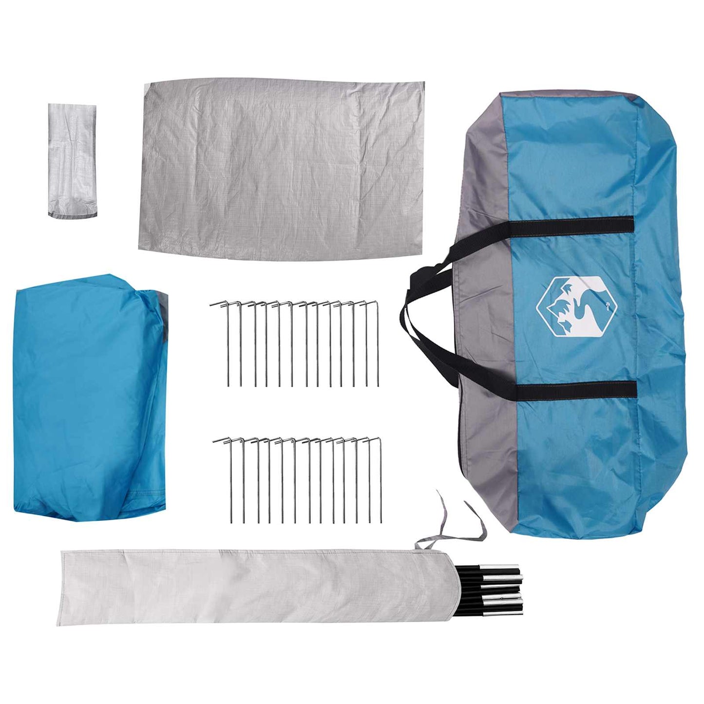 Family Tent with Rainfly Water-resistant 10-Person Blue