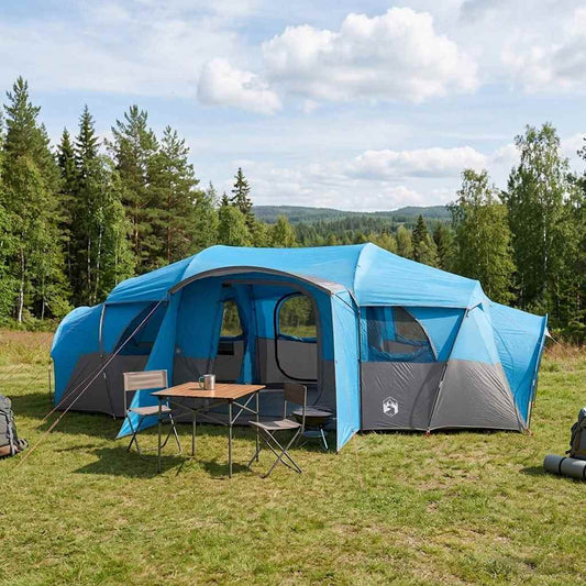 Family Tent with Rainfly Water-resistant 10-Person Blue