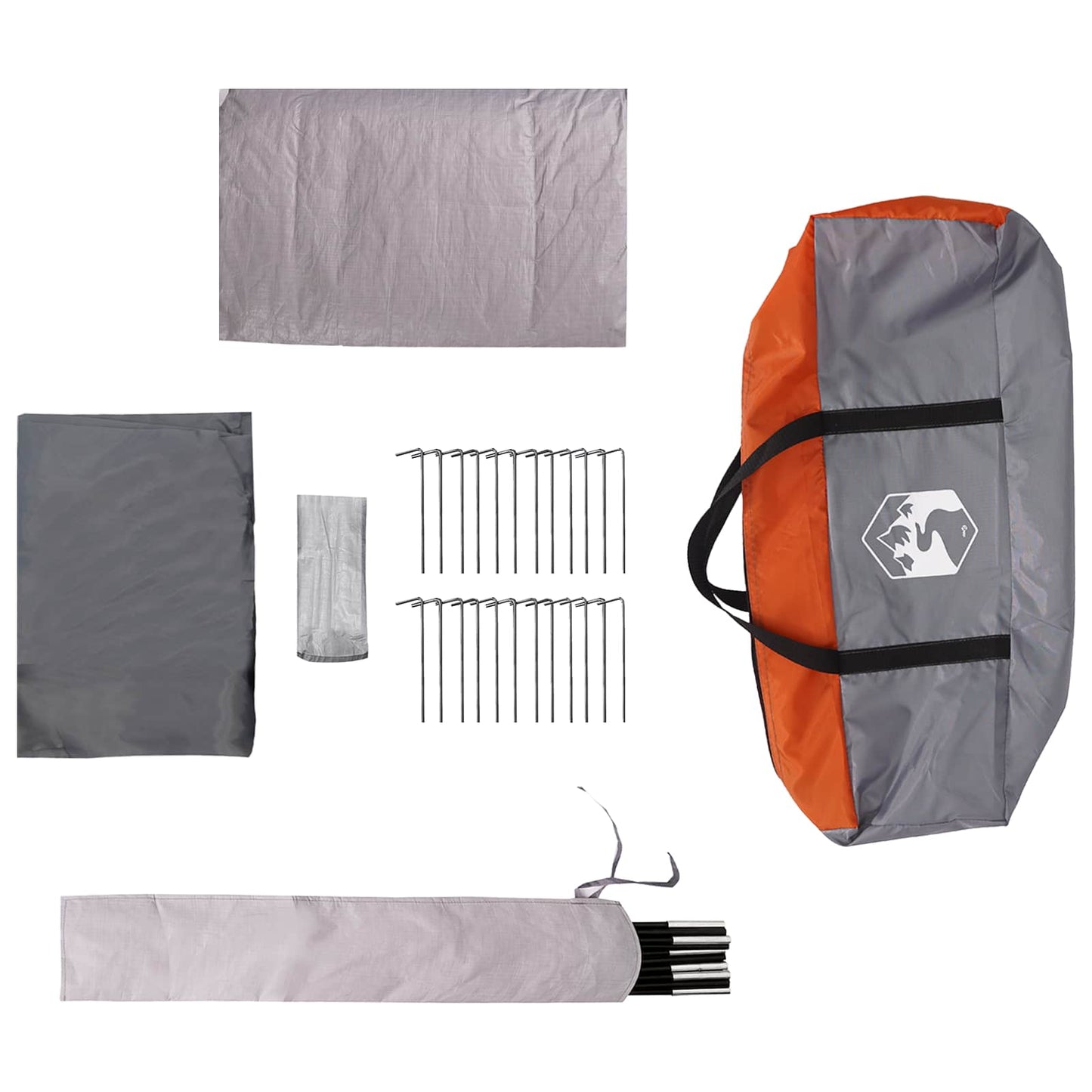 Tunnel Tent 505 x 330 x 204 cm Grey and Orange