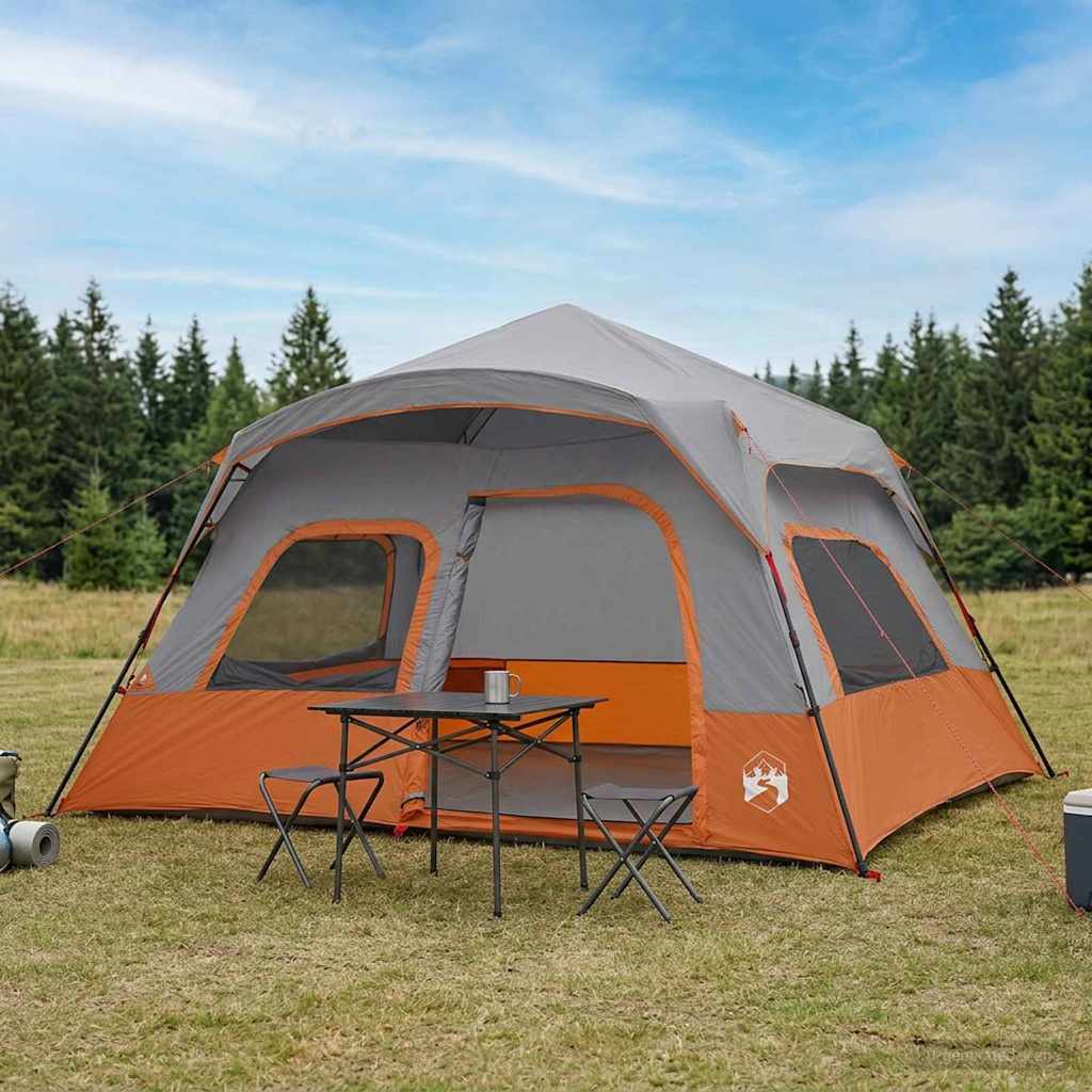 Instant Tent Grey and Orange 340 x 280 x 190 cm