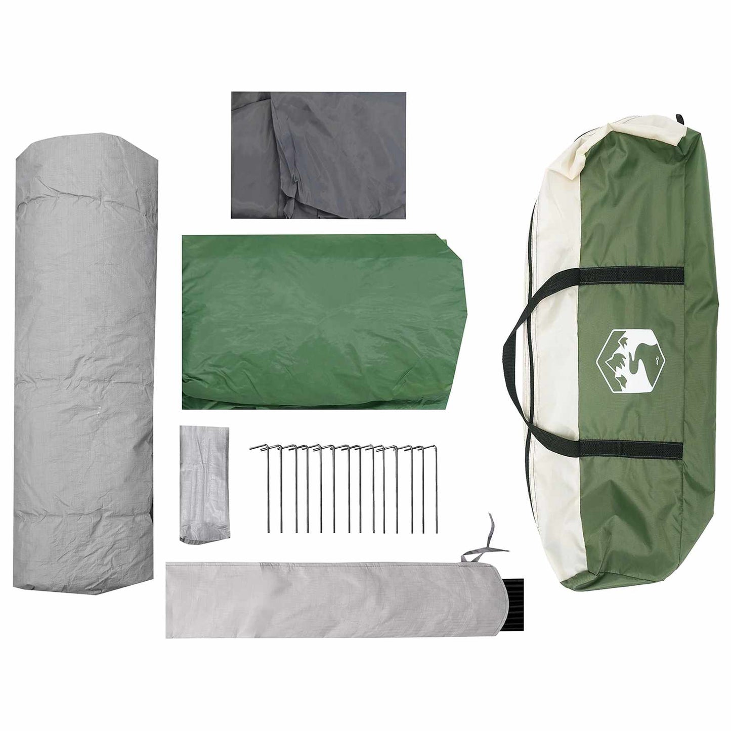 Instant Tent 8-Person Green 185T Polyester with PU Coating