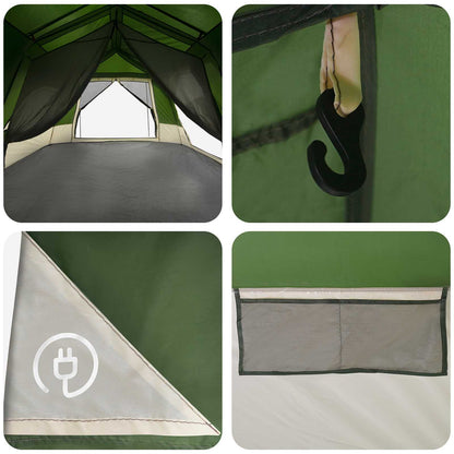 Instant Tent 8-Person Green 185T Polyester with PU Coating