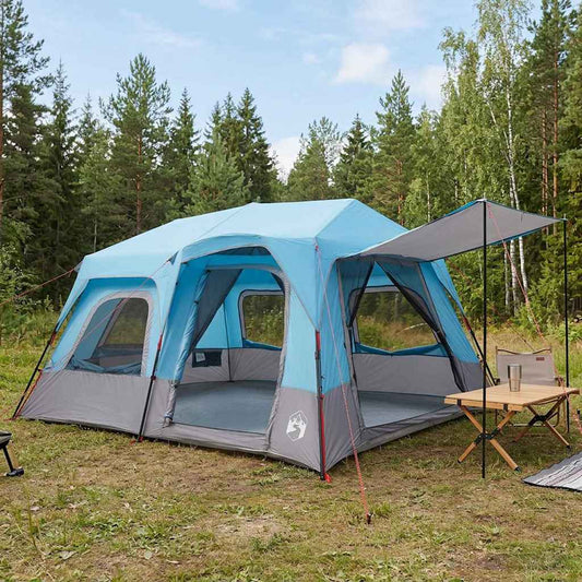 Instant Tent 8-Person Blue 185T Polyester with PU Coating