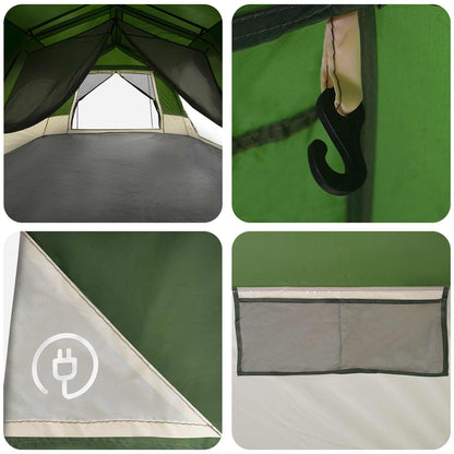 Instant Tent 10-Person Green 185T Polyester with PU Coating