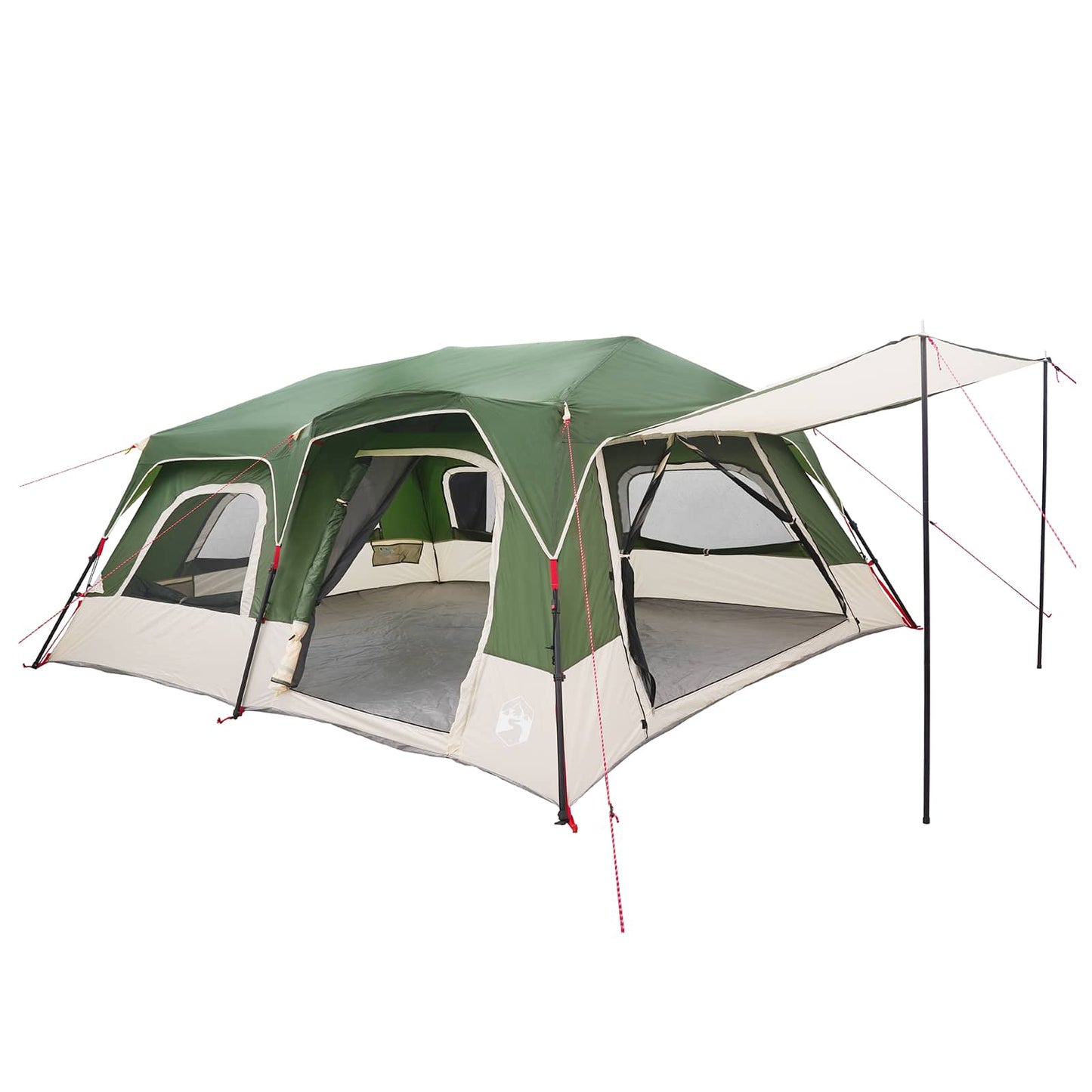 Instant Tent 10-Person Green 185T Polyester with PU Coating