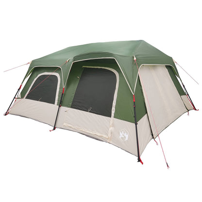 Instant Tent 10-Person Green 185T Polyester with PU Coating