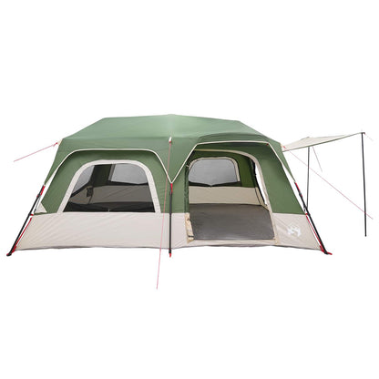 Instant Tent 10-Person Green 185T Polyester with PU Coating