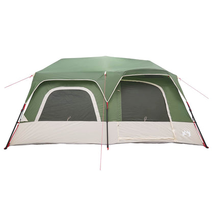 Instant Tent 10-Person Green 185T Polyester with PU Coating