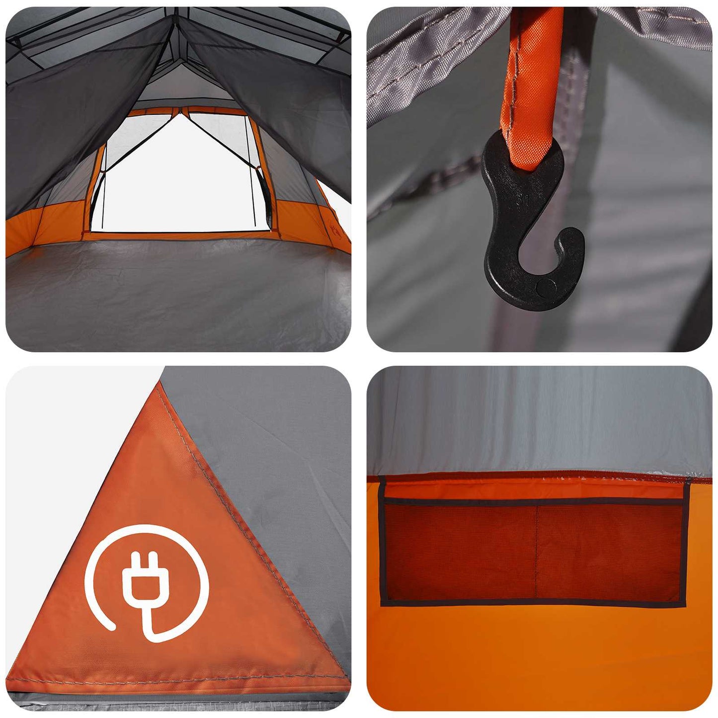 Instant Tent Grey and Orange 10-Person