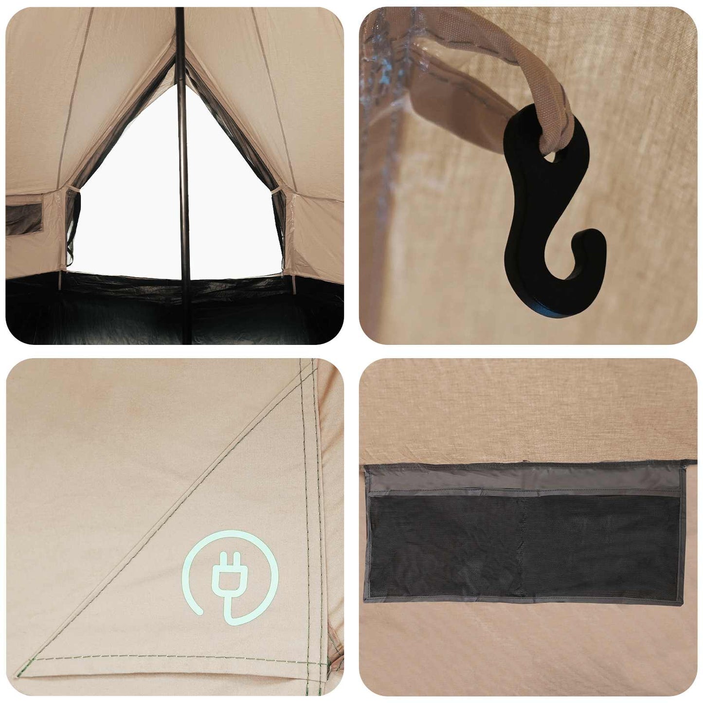 Family Tent Cream 6-Person Polycotton