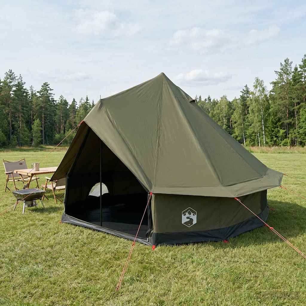 Family Tent Army Green 6-Person Polycotton
