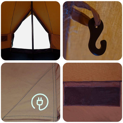 Family Tent Brown 6-Person Polycotton